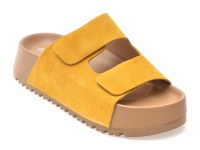 Papuci GRYXX galbeni, 33719, din piele intoarsa - 1