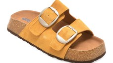 Papuci GRYXX galbeni, 5219, din piele intoarsa