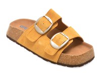 Papuci GRYXX galbeni, 5219, din piele intoarsa - 1