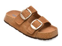 Papuci GRYXX maro, 5219, din piele intoarsa - 1