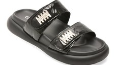 Papuci GRYXX negri, 25201, din piele naturala