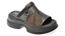 Papuci GRYXX negri, 28619, din piele naturala