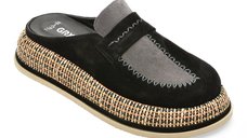 Papuci GRYXX negri, 3701162, din piele intoarsa