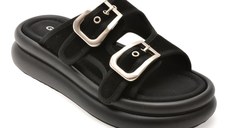Papuci GRYXX negri, Y24L08, din piele intoarsa