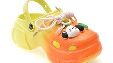 Papuci GRYXX portocalii, 6013, din pvc