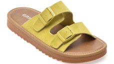 Papuci GRYXX verzi, 12504, din piele intoarsa