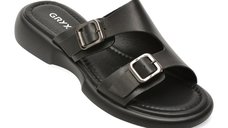 Papuci negri GRYXX JL50 din piele naturala pentru femei