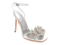 Sandale elegante GRYXX argintii, 2360, din piele naturala - 1