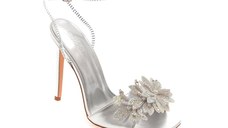 Sandale elegante GRYXX argintii, 2360, din piele naturala