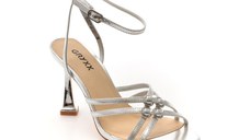 Sandale elegante GRYXX argintii, 2839, din piele ecologica