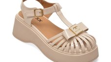 Sandale GRYXX 2583 albe din piele ecologica lacuita