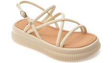 Sandale GRYXX albe, F511, din piele ecologica