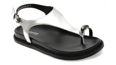 Sandale GRYXX argintii, 1186, din piele naturala