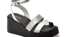 Sandale GRYXX argintii, 366003, din piele naturala