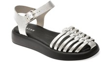 Sandale GRYXX argintii, 366202, din piele naturala