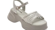 Sandale GRYXX argintii, 550886, din piele ecologica