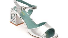 Sandale GRYXX argintii, A36, din piele naturala