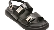 Sandale GRYXX negre, 25202, din piele naturala