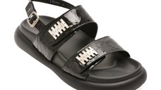 Sandale GRYXX negre, 25202, din piele naturala
