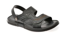 Sandale GRYXX negre, 69C01, din piele naturala