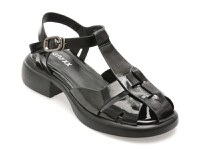 Sandale GRYXX negre, H821, din piele naturala lacuita - 1