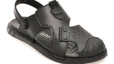 Sandale GRYXX negre, T6388, din piele naturala