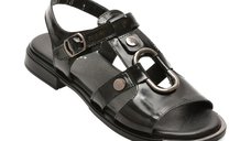 Sandale negre GRYXX 3810101 din piele naturala lacuita pentru vara