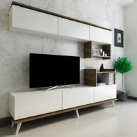Ansamblu mobilier 2 piese living, Nocce Homs, 180.4 x 33.1 x 72 cm, alb/nuc - 1