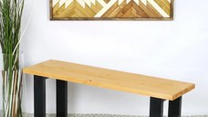 Banca gradina din lemn negru-natur,100 cm