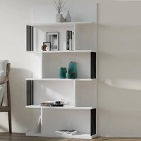 Biblioteca Alecia culoare alb si negru 160cm - 1