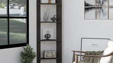 Biblioteca Cordia colt culoare antracit 160cm