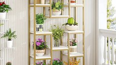 Biblioteca Dani din metal culoare auriu 182 cm