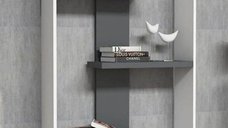 Biblioteca, Dante Homs, gri antracit/alb, 160 x 90 x 20 cm, PAL