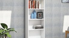 Biblioteca/etajera carti, Wink Homs, alb, 170 x 50 x 19.6 cm, PAL