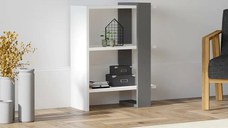 Biblioteca Fanny  culoare alb si antracit 70 cm