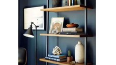 Biblioteca Homs, negru/natur, 185 x 70 x 22 cm,Seria A-620, lemn/metal,30280