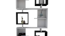 Biblioteca Idalia culoare alb si antracit 172 cm