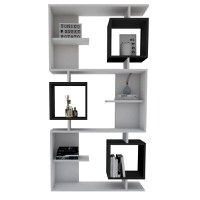 Biblioteca Idalia culoare alb si antracit 172 cm - 1