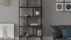 Biblioteca modern Jordan culoare antracit 162 cm