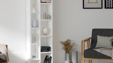 Biblioteca modern Tomy  culoare alb 150 cm