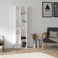 Biblioteca modern Tomy  culoare alb 150 cm - 1