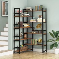 Biblioteca pentru colt din culuare nuc si negru, 167 cm - 1