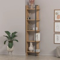 Biblioteca Simia Homs, stejar/negru, 160 x 23 x 42 cm,20132 - 1