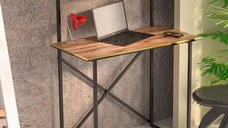 Birou calculator cadru metalic  Homs,seria 440,negru-nuc,20373