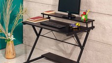 Birou calculator cadru metalic Nadia Homs, negru