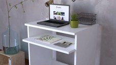 Birou compact 60×75×45 cm – PAL alb economic