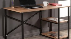 Birou cu rafturi metal Colbin Homs, 120x70x60 cm