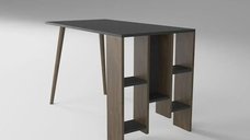 Birou cu rafturi Vitto Homs gri-nuc 120 x 60 x 73.8 cm
