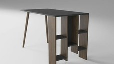 Birou cu rafturi Vitto Homs gri-nuc 120 x 60 x 73.8 cm