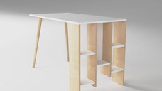 Birou cu rafturi Vitto Homs stejar-alb 120 x 60 x 73.8 cm